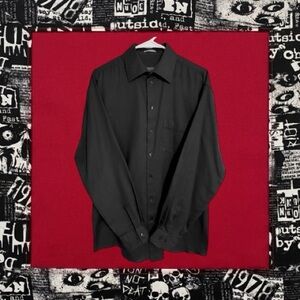 Kenneth Cole Reaction Goth Formal Dark Grey Long Sleeve Dress Shirt Size M